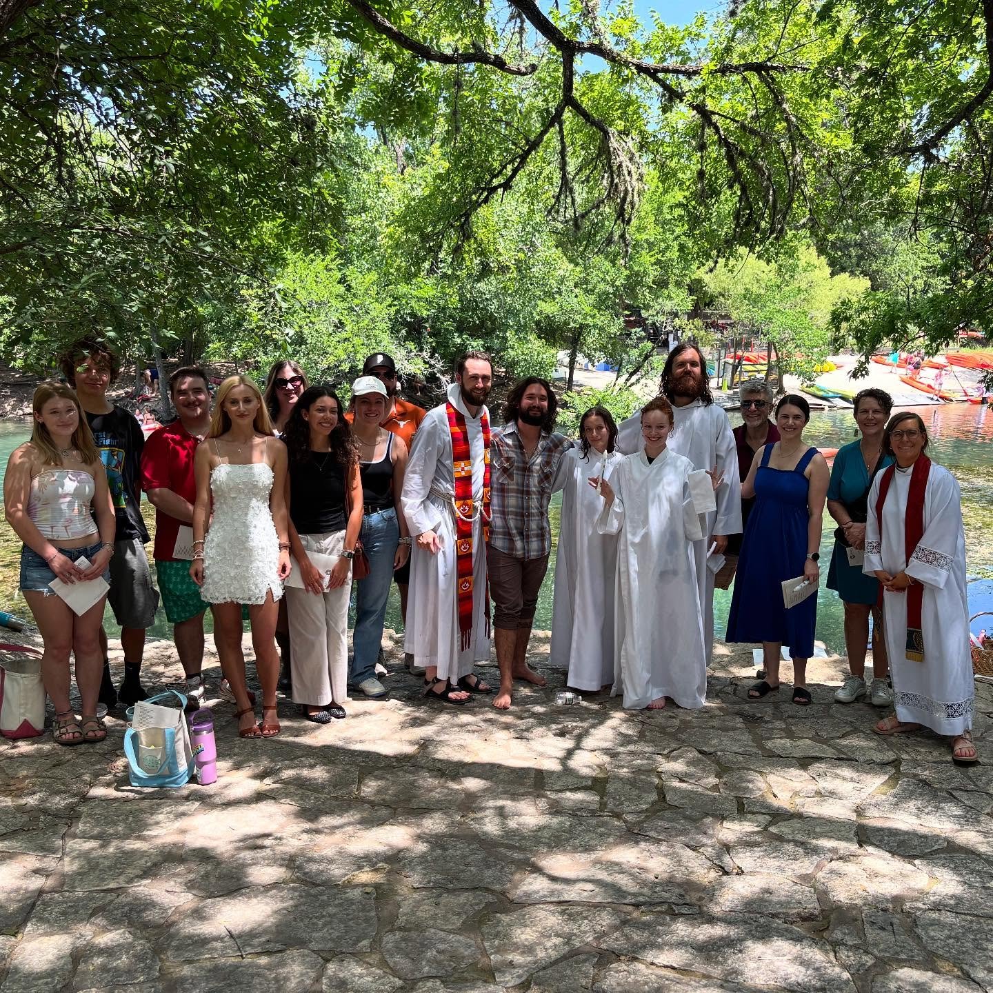 What a gift it was to baptize some of our Youngish Adults in Barton Creek today! &ldquo;We receive you into the household of God. Confess the faith of Christ crucified, proclaim his resurrection, and share with us in his eternal priesthood.&rdquo;
