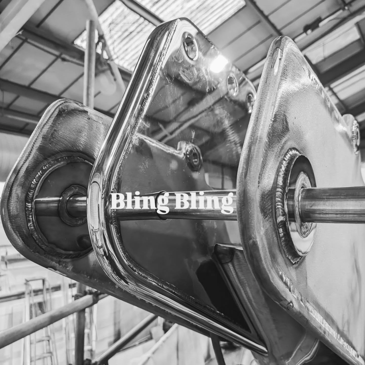 Steelys stem fitting getting an up grade with some bling.
.
The forestay chain plate that was in mild steel (and very prone to rusting) is being replaced with a blingy solid stainless steel chain plate. And the two supporting stem fittings for the an