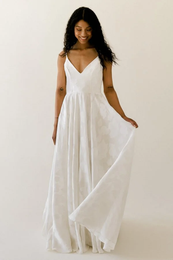 orange wedding guest dress Orange Ruffled A Line Chiffon Wedding Guest Dress