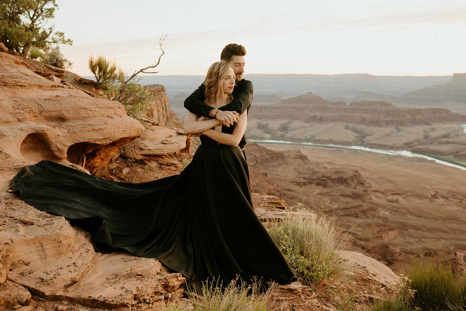 black elopement dress