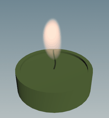 Non-Simulated Candle Flame .Hip Included