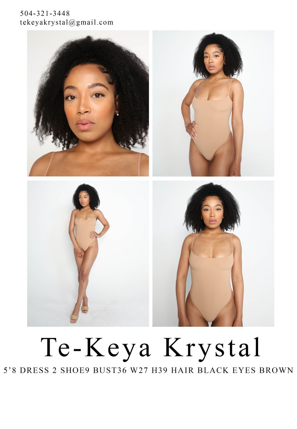 Te'Keya Krystal "model card" by Val.Ok