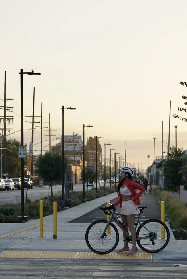 South L.A.'s multipurpose pathway connects the Metro K line all the way to the Metro A line, allowing community members access to local businesses without traveling by car.