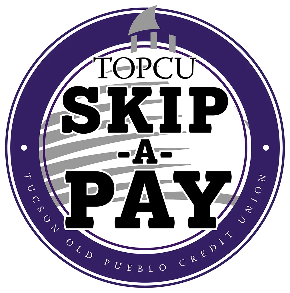  New logo created for TOPCU's Skip A Pay program. Incorporates existing "dome" logo into medallion that can be easily placed on new artwork.   