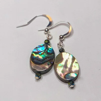 Abalone oval earrings