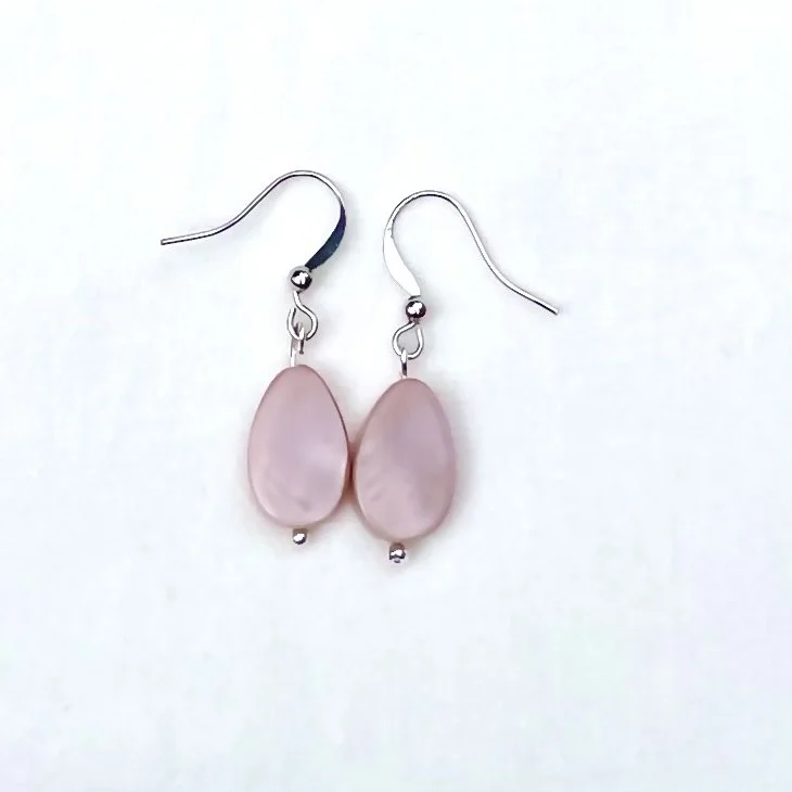 Rose petal shell earrings