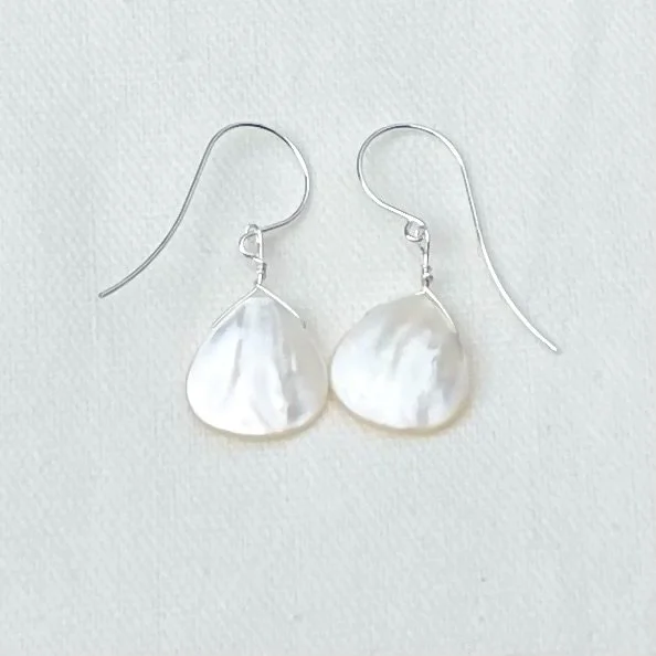 Iridescent pearly shell teardrop