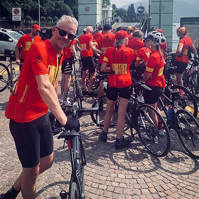 #TBT 
Fireflies waiting for the ferry to cross Lake Como on this year&rsquo;s 1300km ride. An amazing experience with an amazing group of people. For those who suffer, we ride. 📷 C. Page Esq