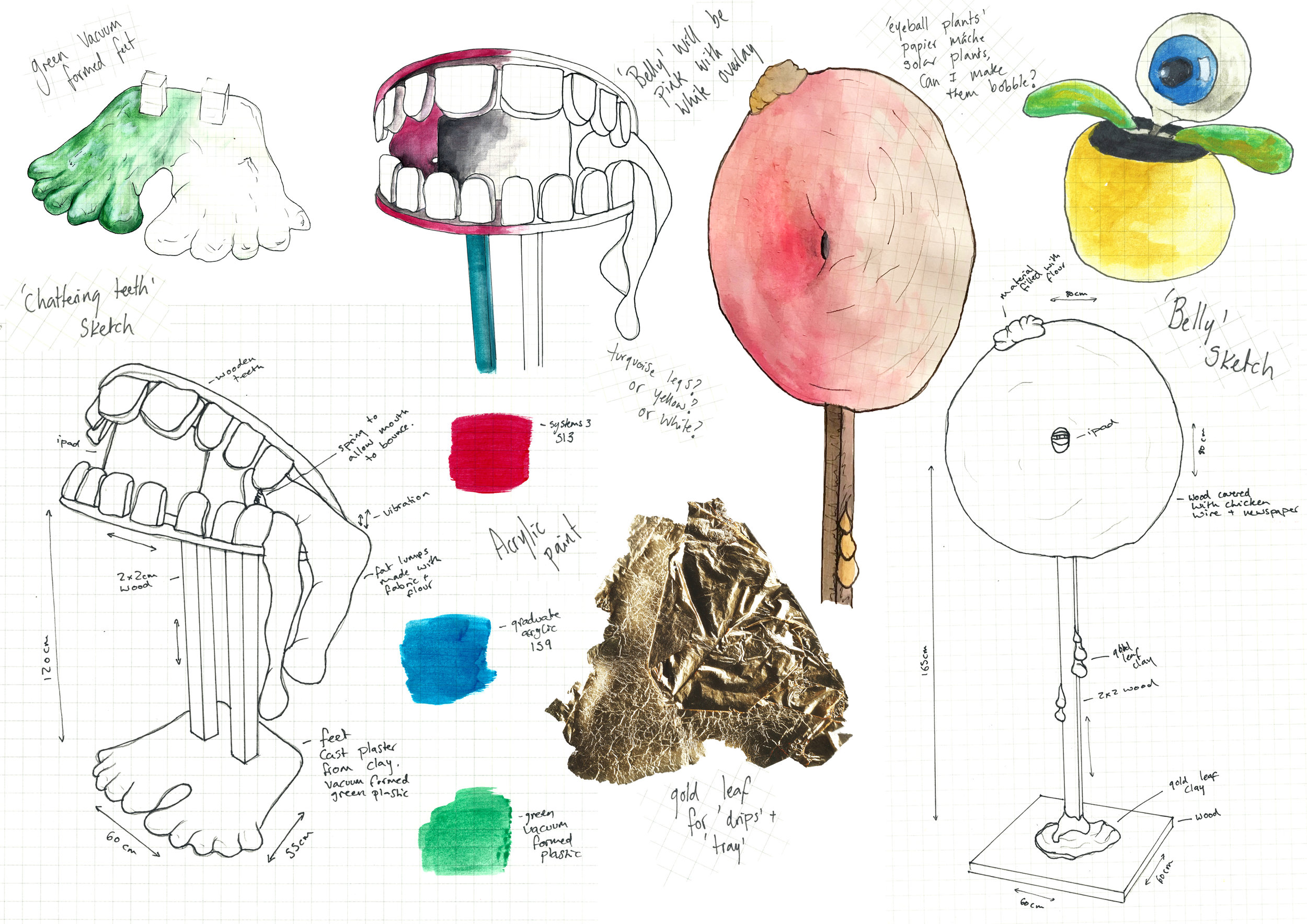 Scans and drawings of pieces, May 2017