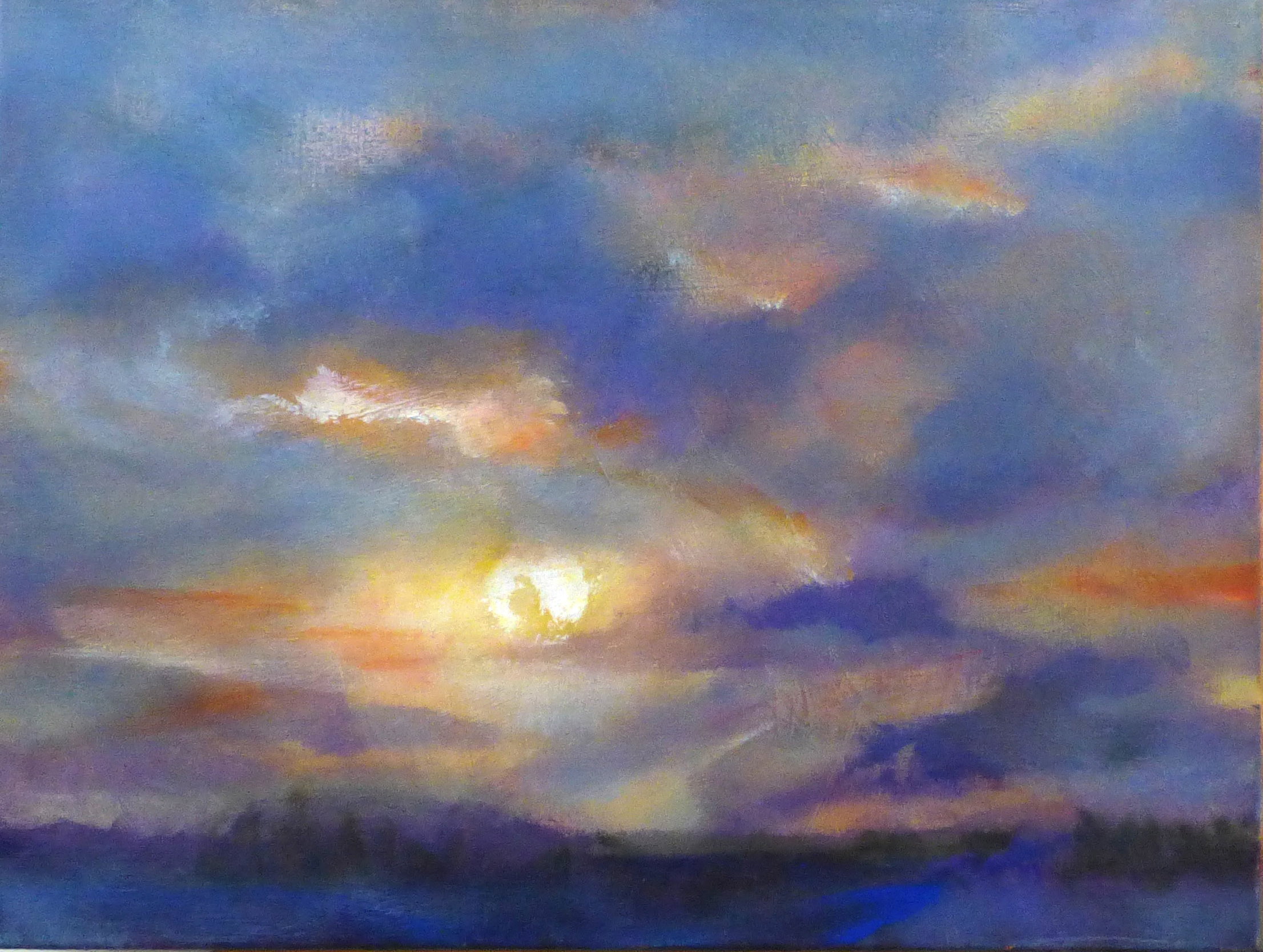 Look at the Moon; two pieces; 24 in x 30 in; oil on canvas, alkyd and acrylic enamel on steel, wood;.jpg