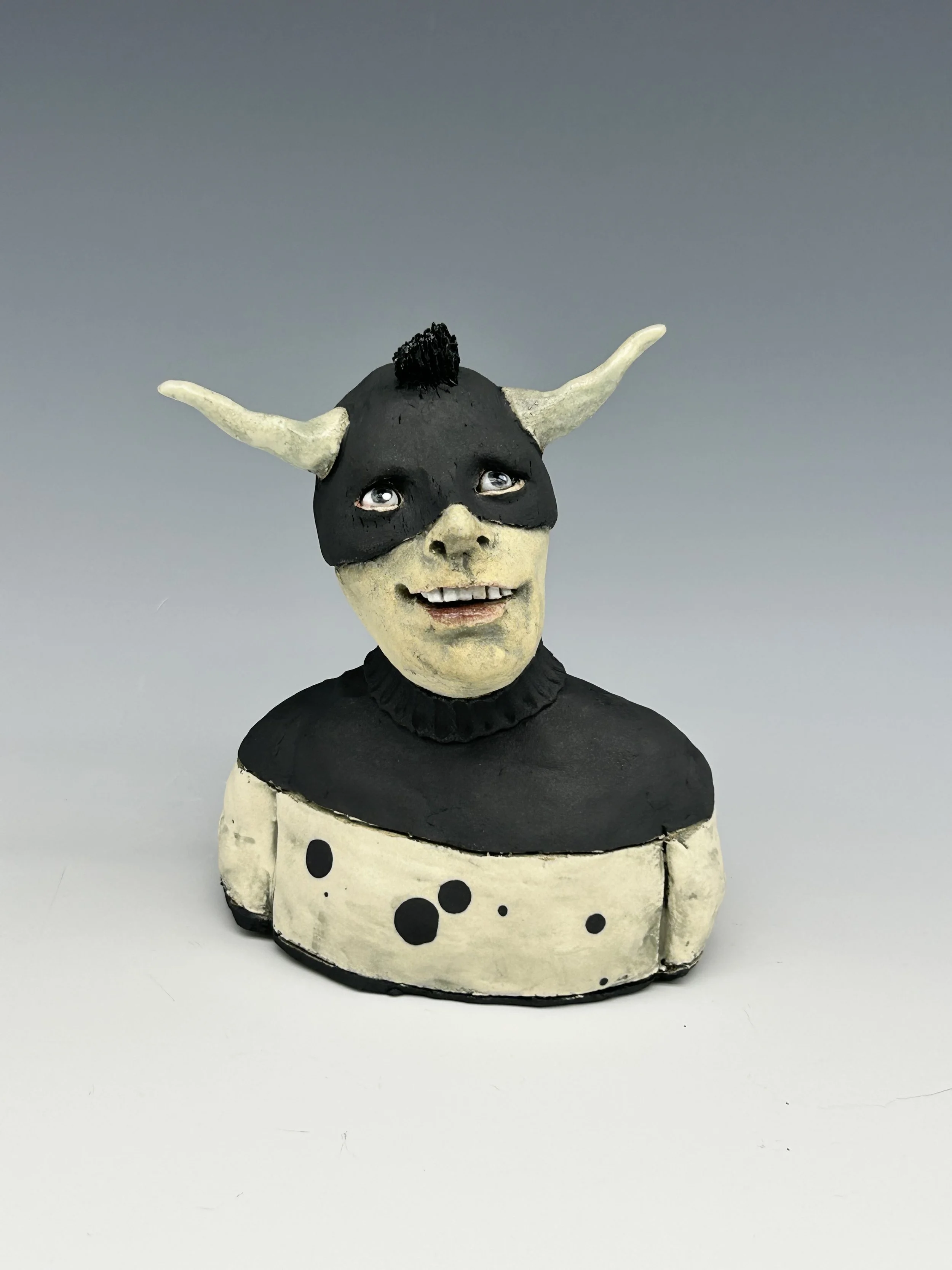 Black and white steer