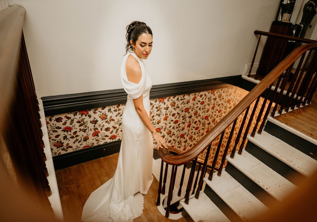 Chill_Wedding_Upstate_NY_142_bride_staircase.jpg