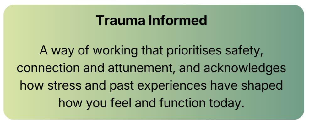 Trauma informed support to help reduce stress-driven reflux flare ups.