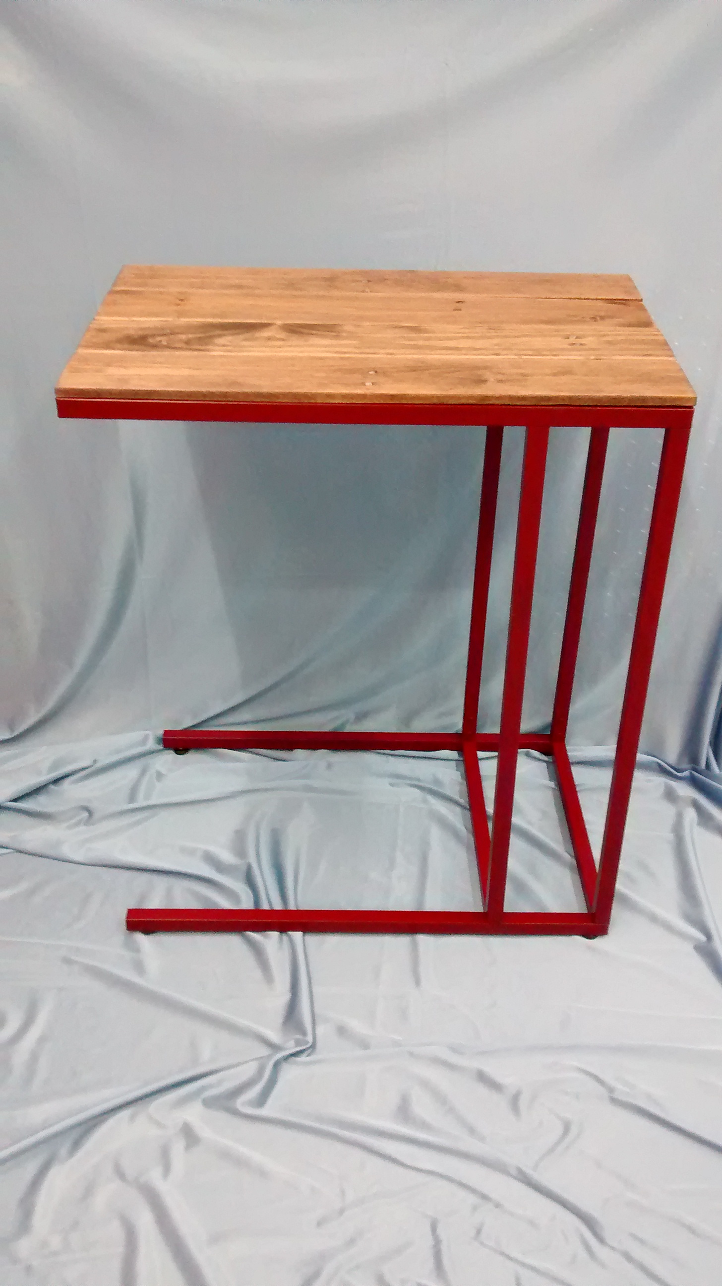 Upgraded Metal End Table with Reclaimed Wood Top