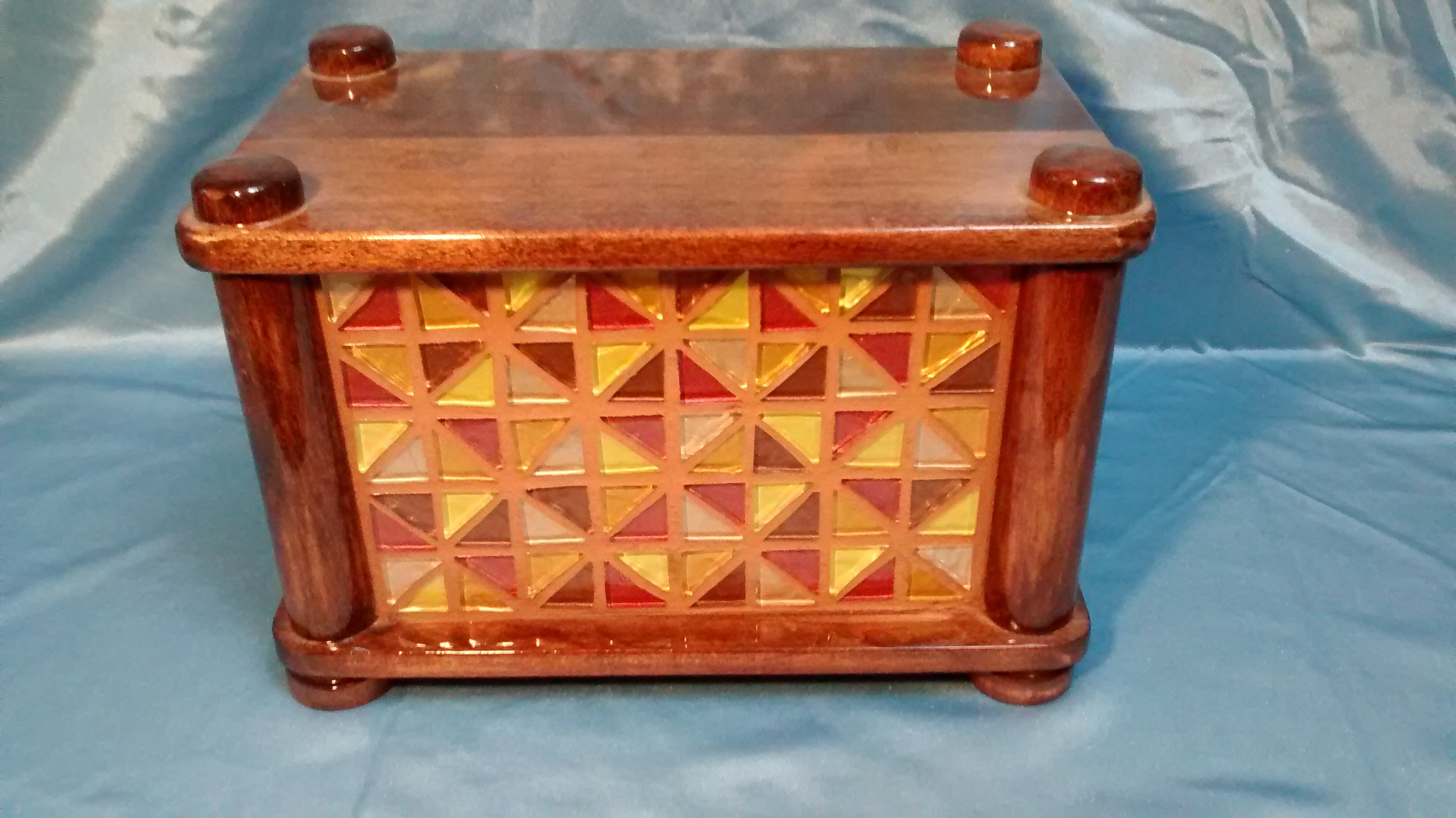 Wood and Glass Tile Jewelry Box