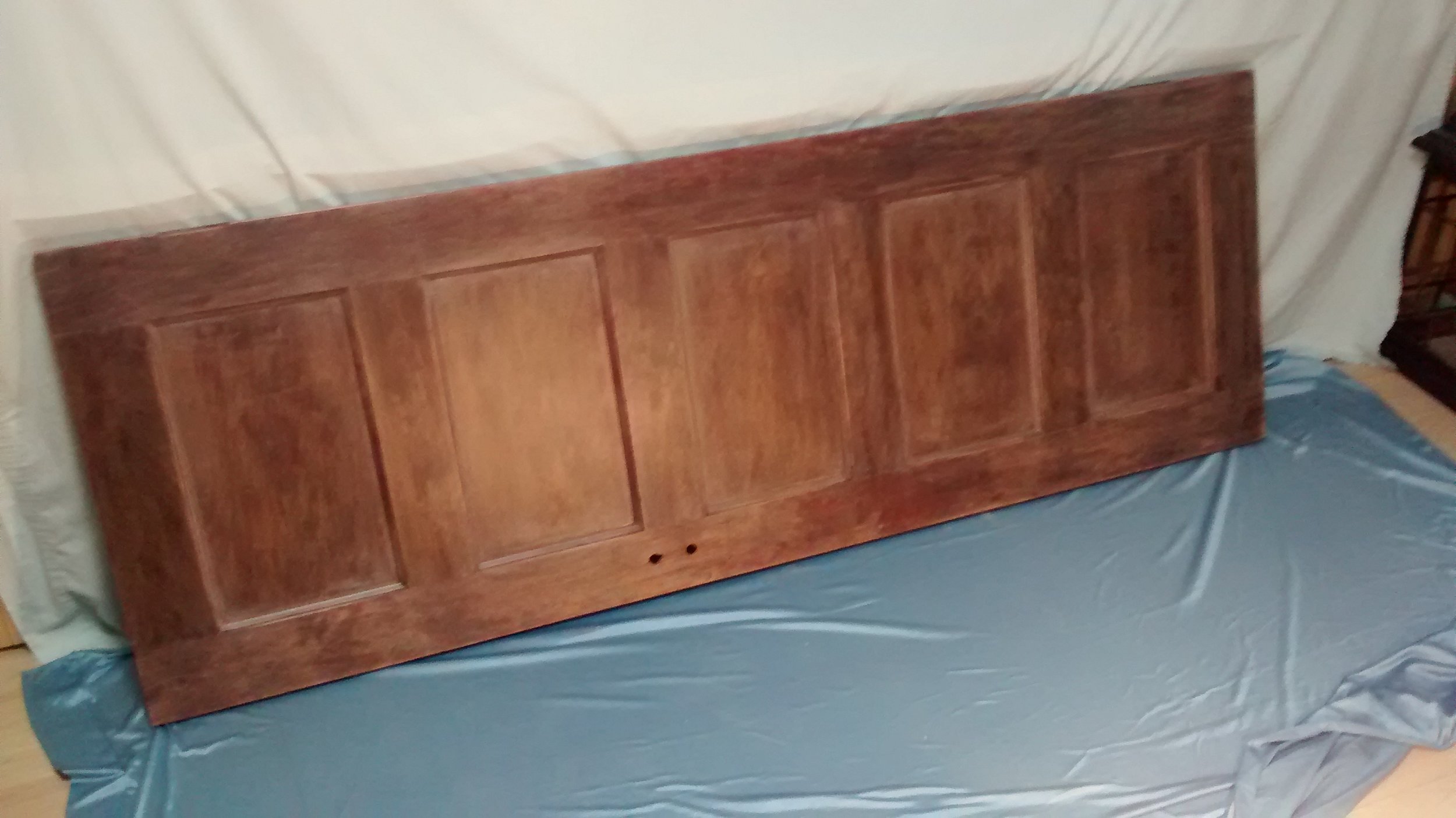 Wall-Mounted Headboard from Reclaimed Old Five-Panel Door