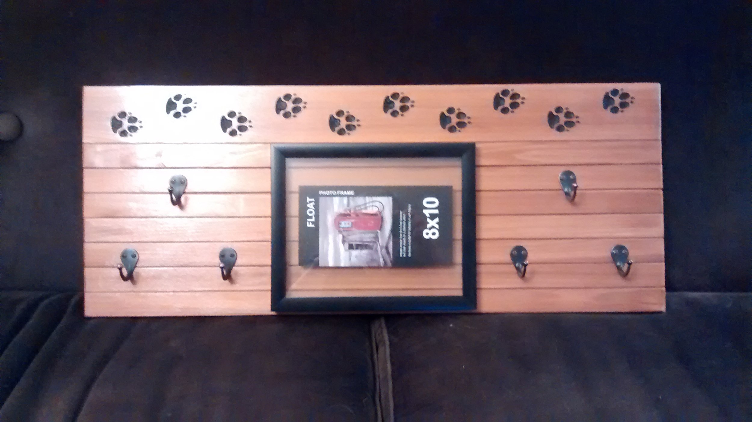Dog Leash Hanger with One Picture Frame