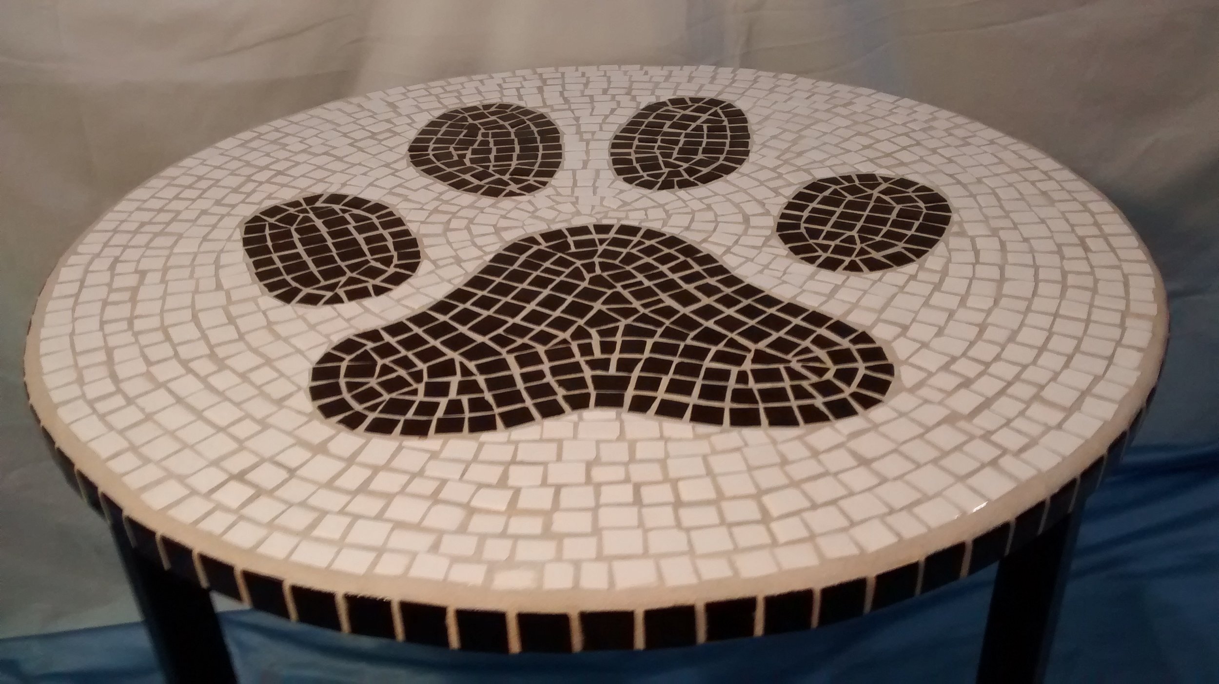 Dog Pawprint Mosaic Table