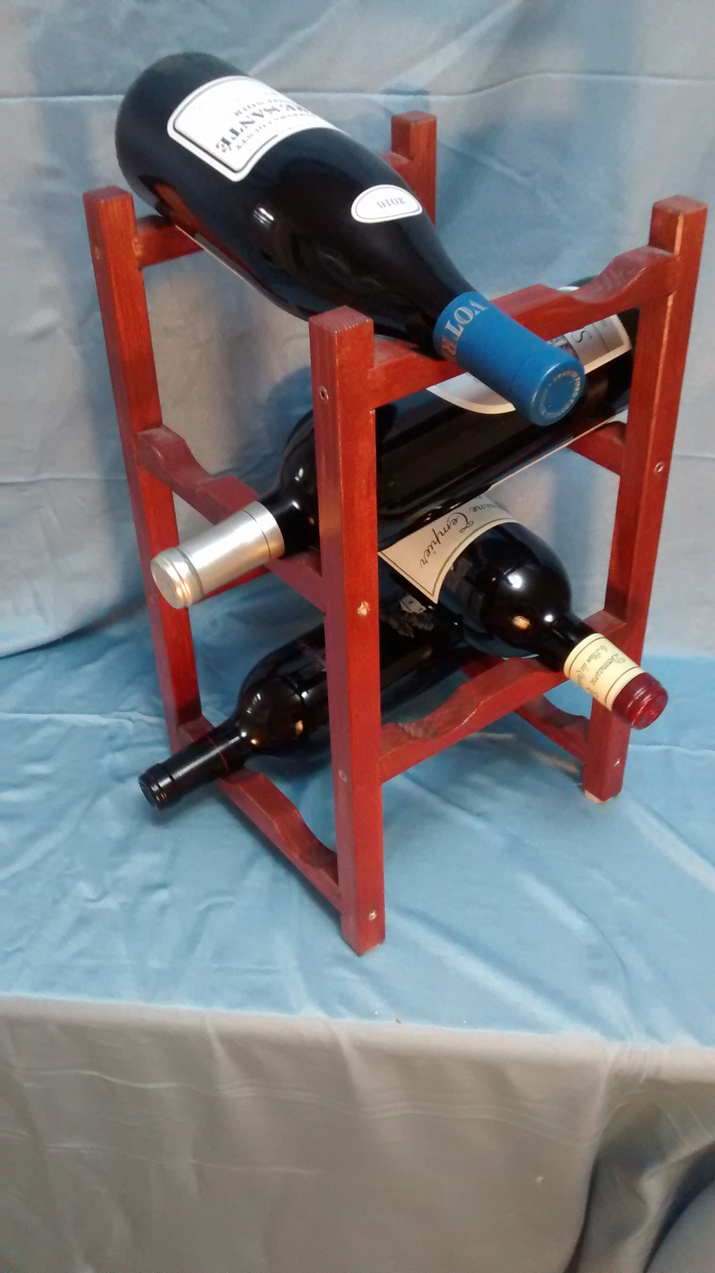 Refinished Wooden Wine Rack #1