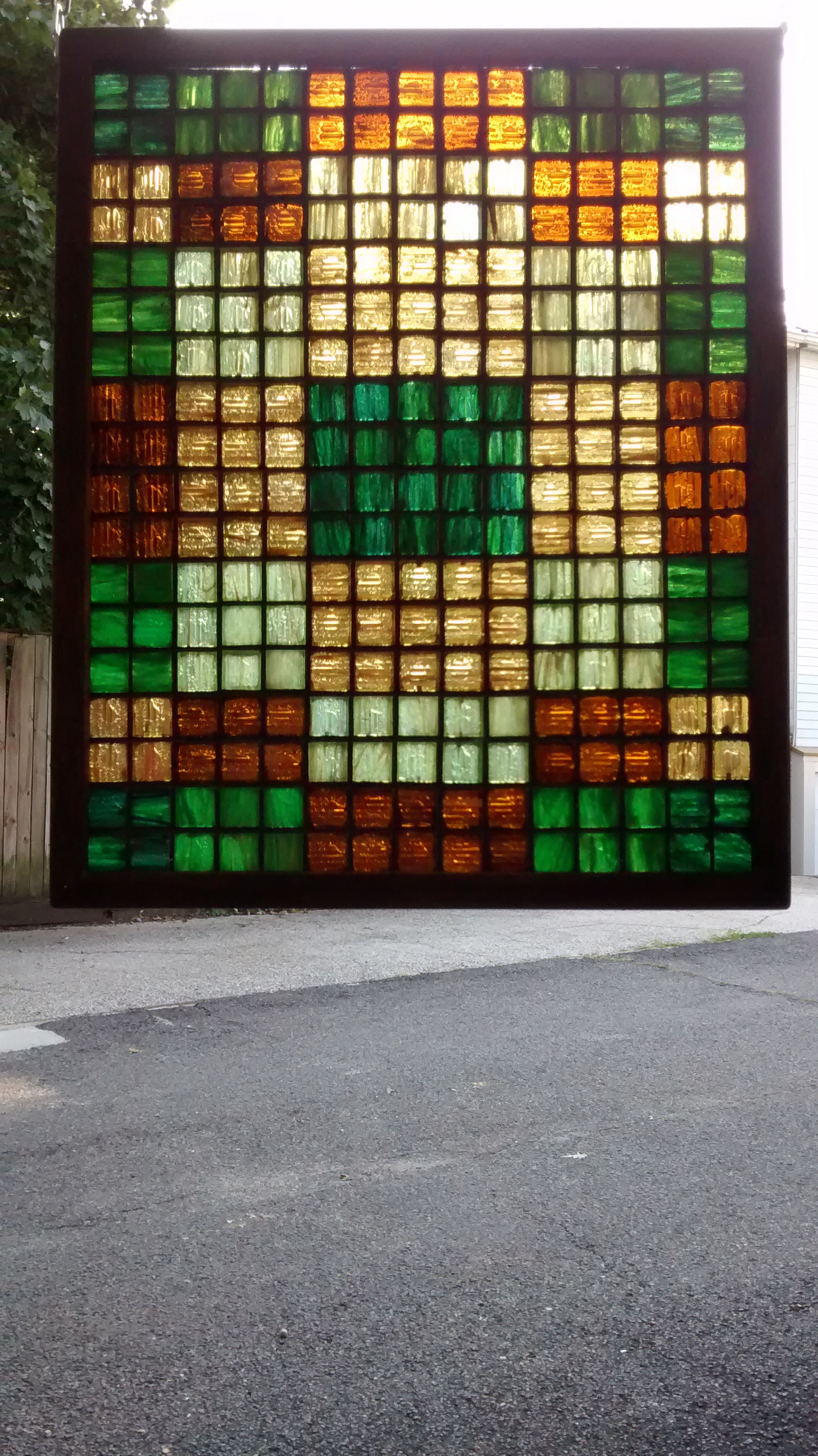 Colored Glass Tile Mosaic “Quilt” #6
