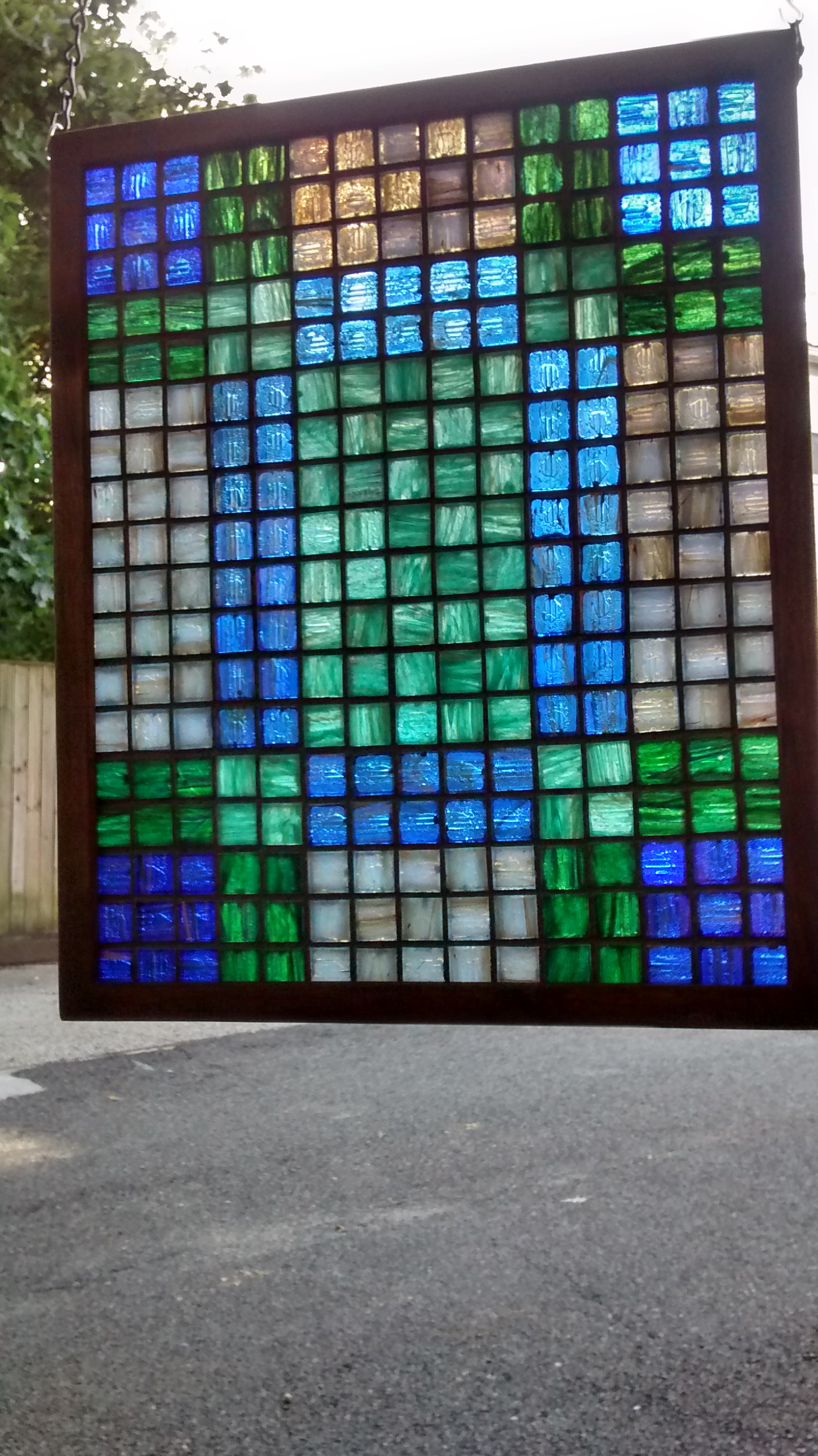 Colored Glass Tile Mosaic “Quilt” #7