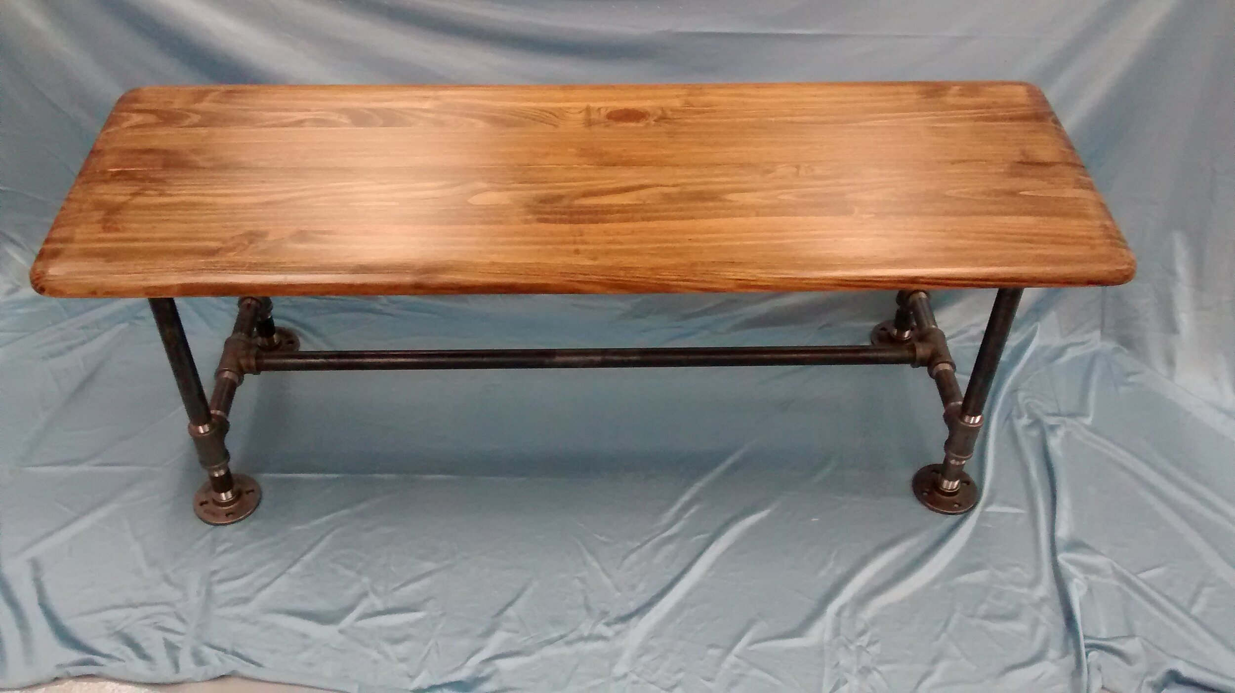 Reclaimed Wood Bench with Black Pipe Legs