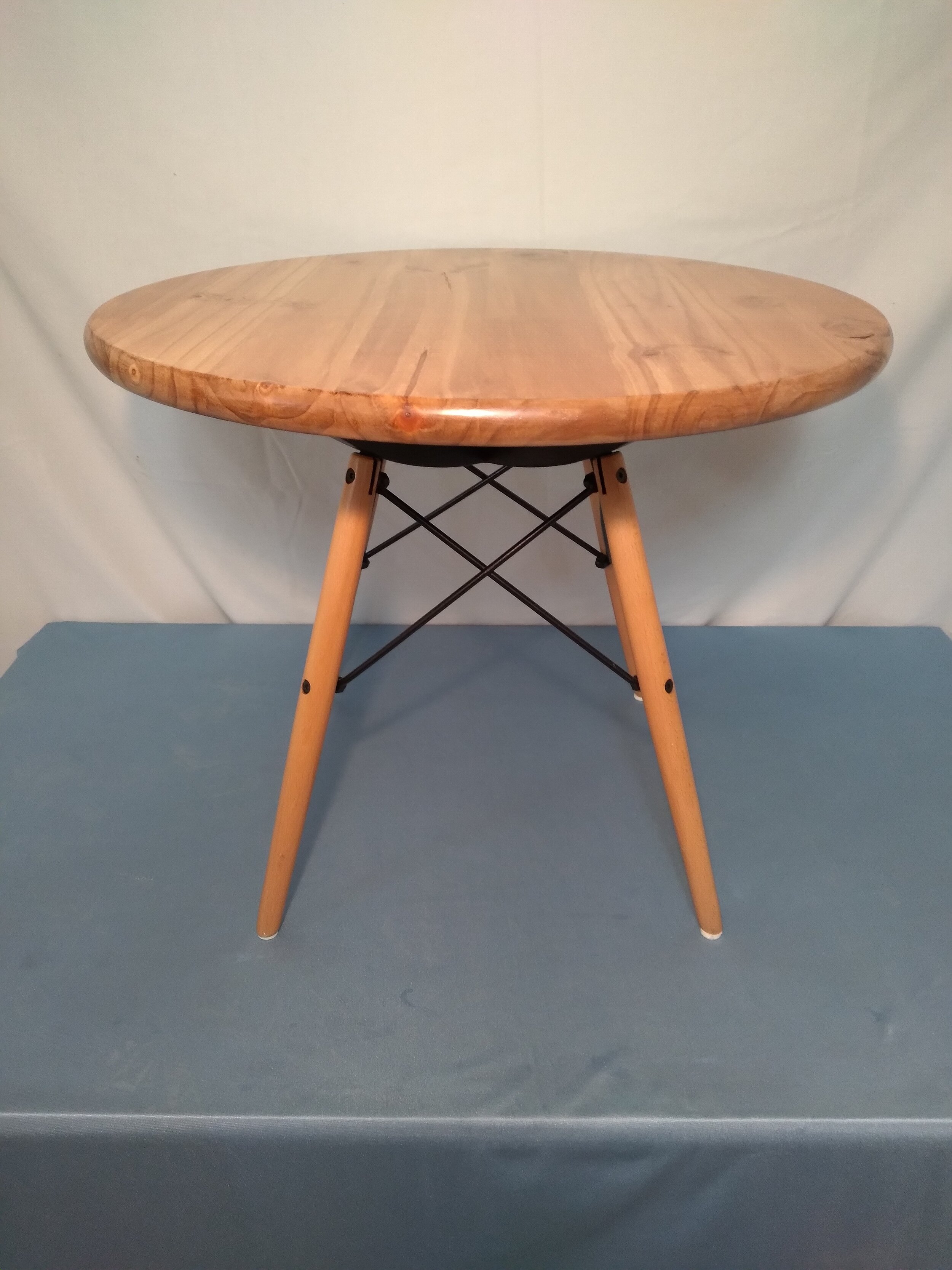 Small Round Coffee Table from Eames Chair Base