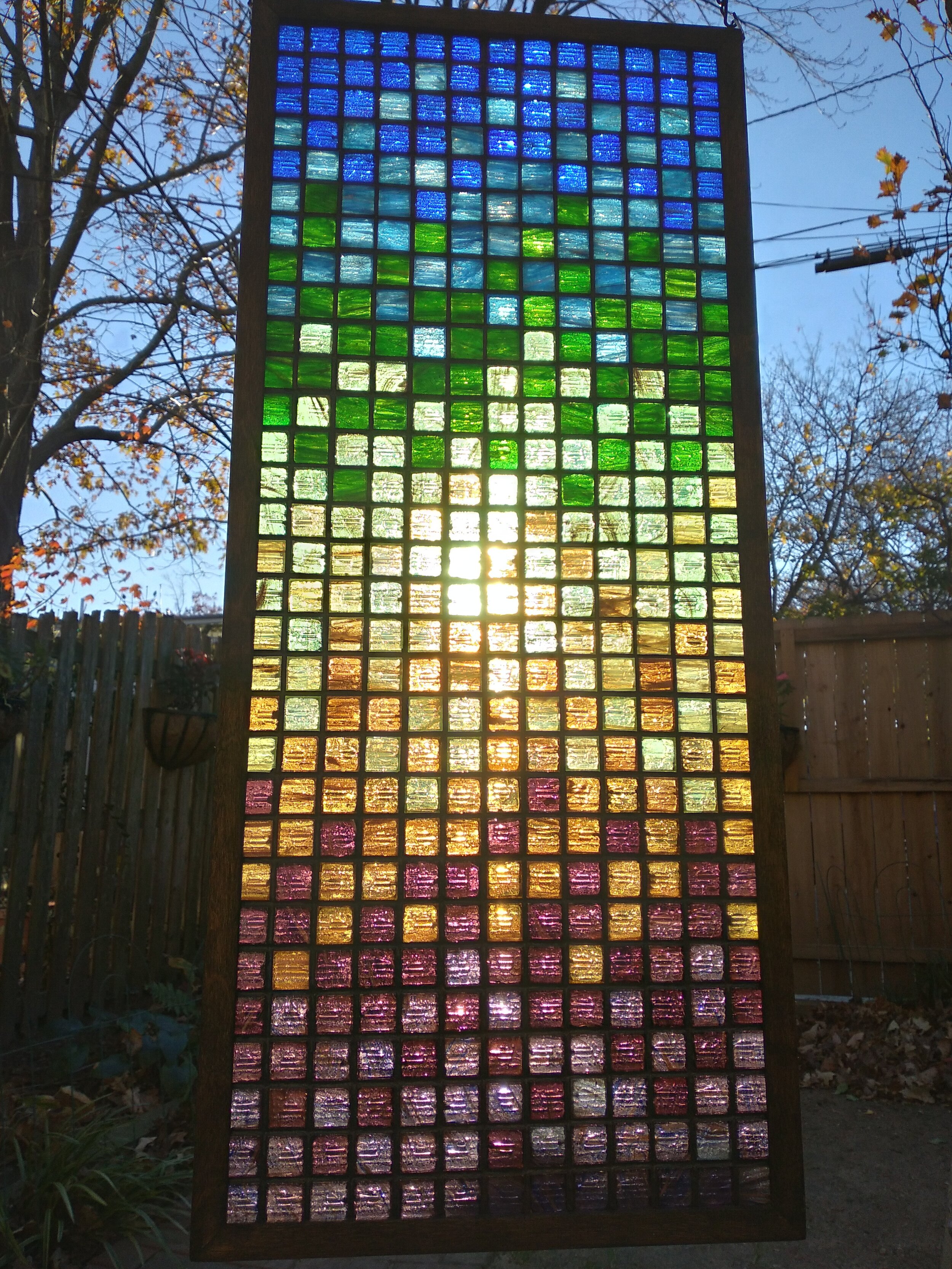 Glass Tile Window Art with Transitional Color Design