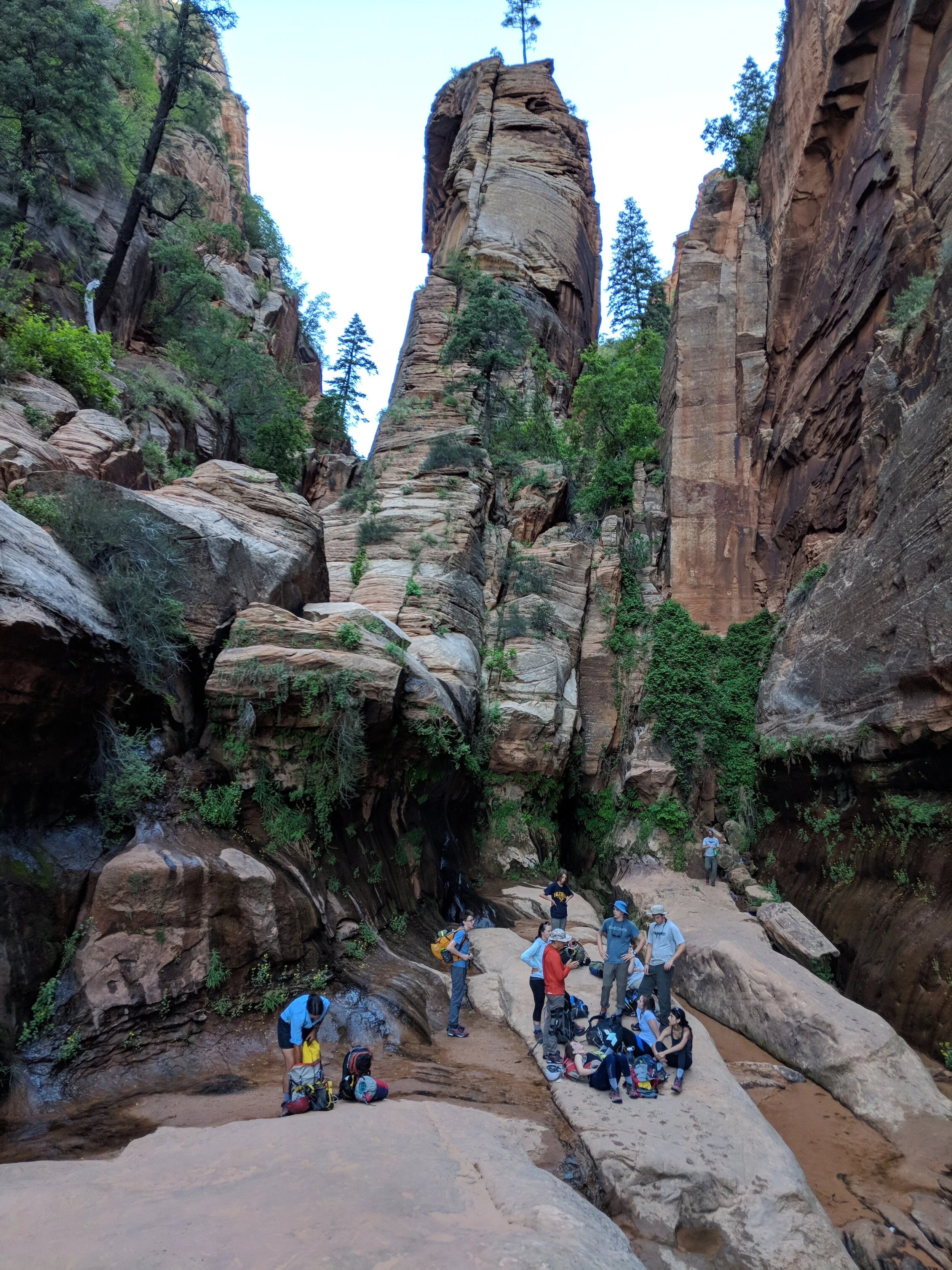 A quick stop to fill our bottles at the spring before we head out on our epic canyoneering adventure.