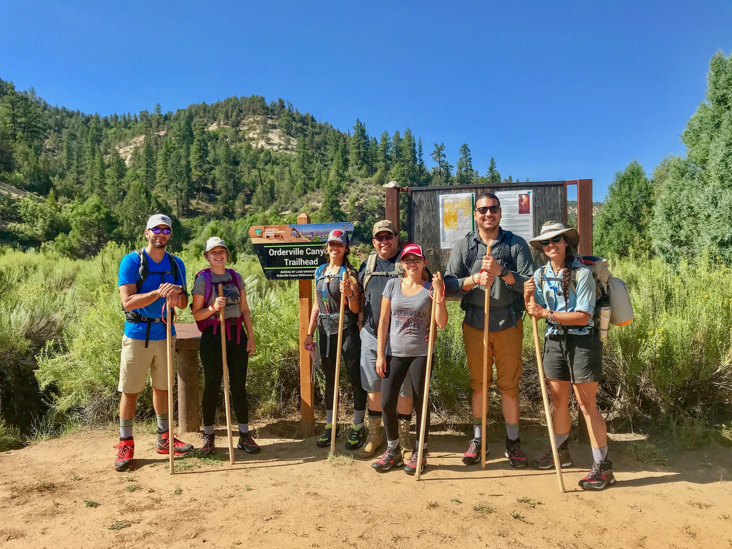 Group photo at the trailhead for Orderville Canyon in Zion National Park.