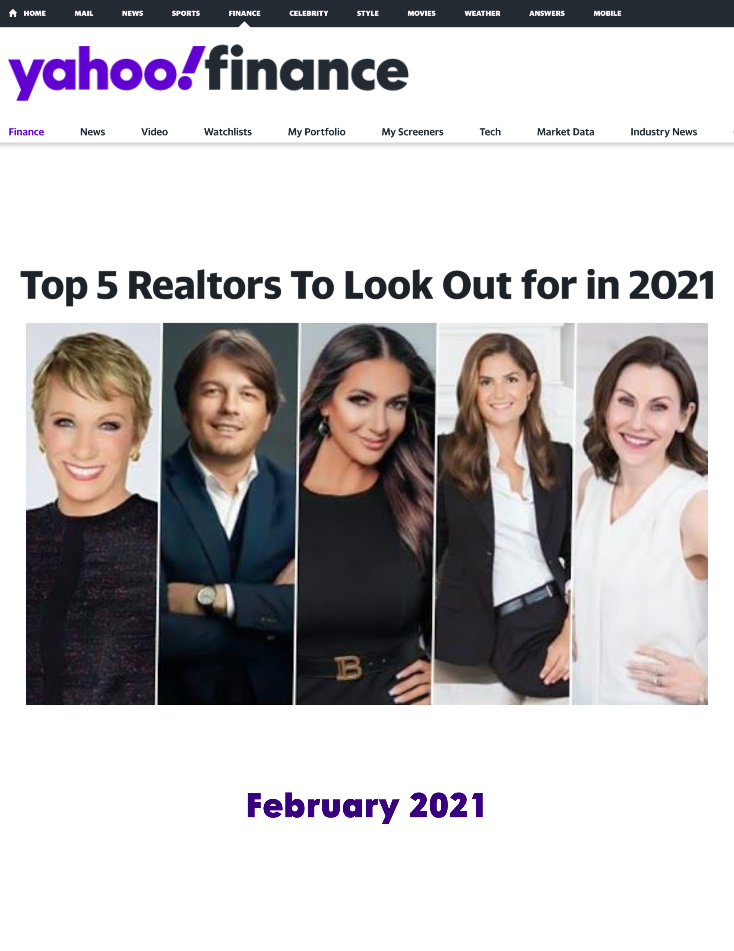 Yahoo! Finance  |  February 2021