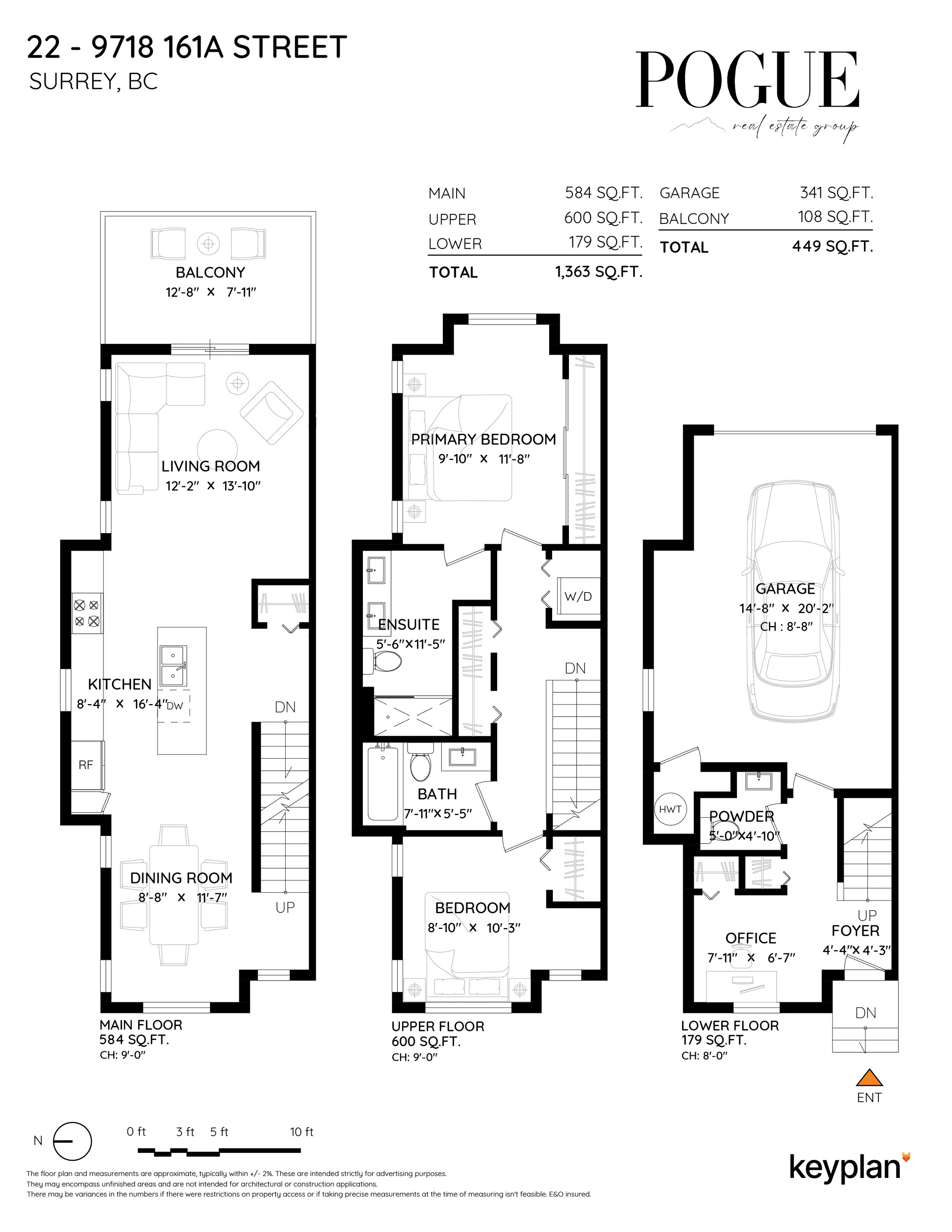 22 9718 161A Street Surrey Townhome Floor plan