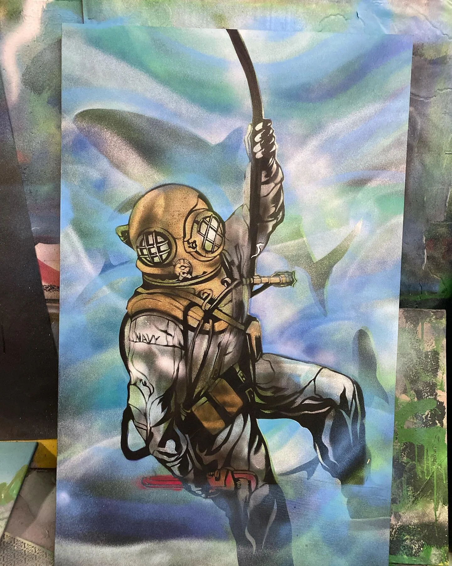 U.S Navy Diver #spraypaint @usnavy #commissionsopen