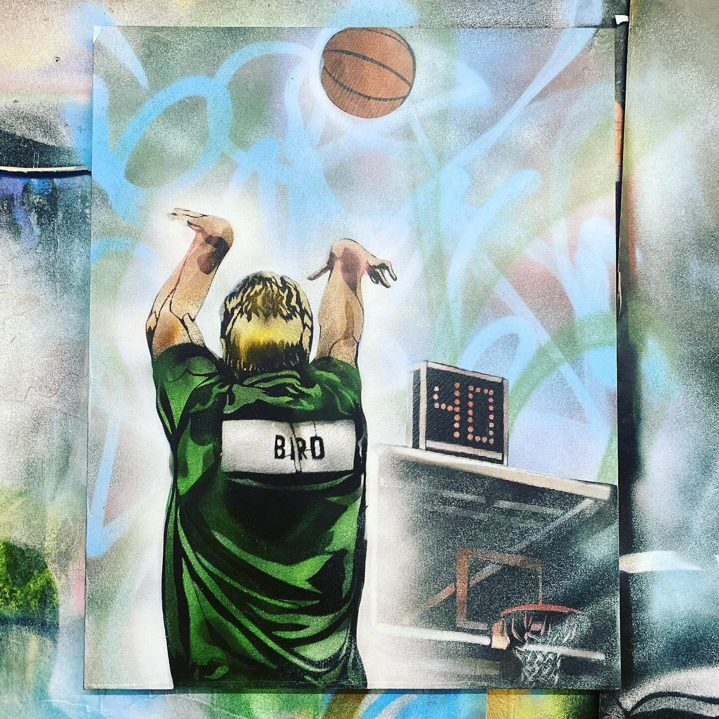Bad Larry #larrybird @nba #celtics #spraypaint