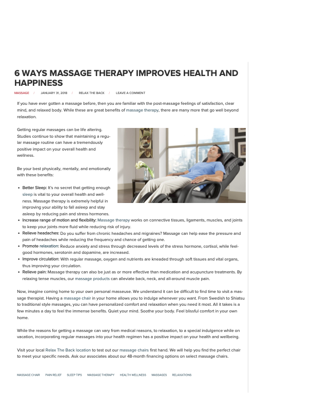 6 Ways Massage Therapy Improves Health & Happiness | Relax The Back Blog.png