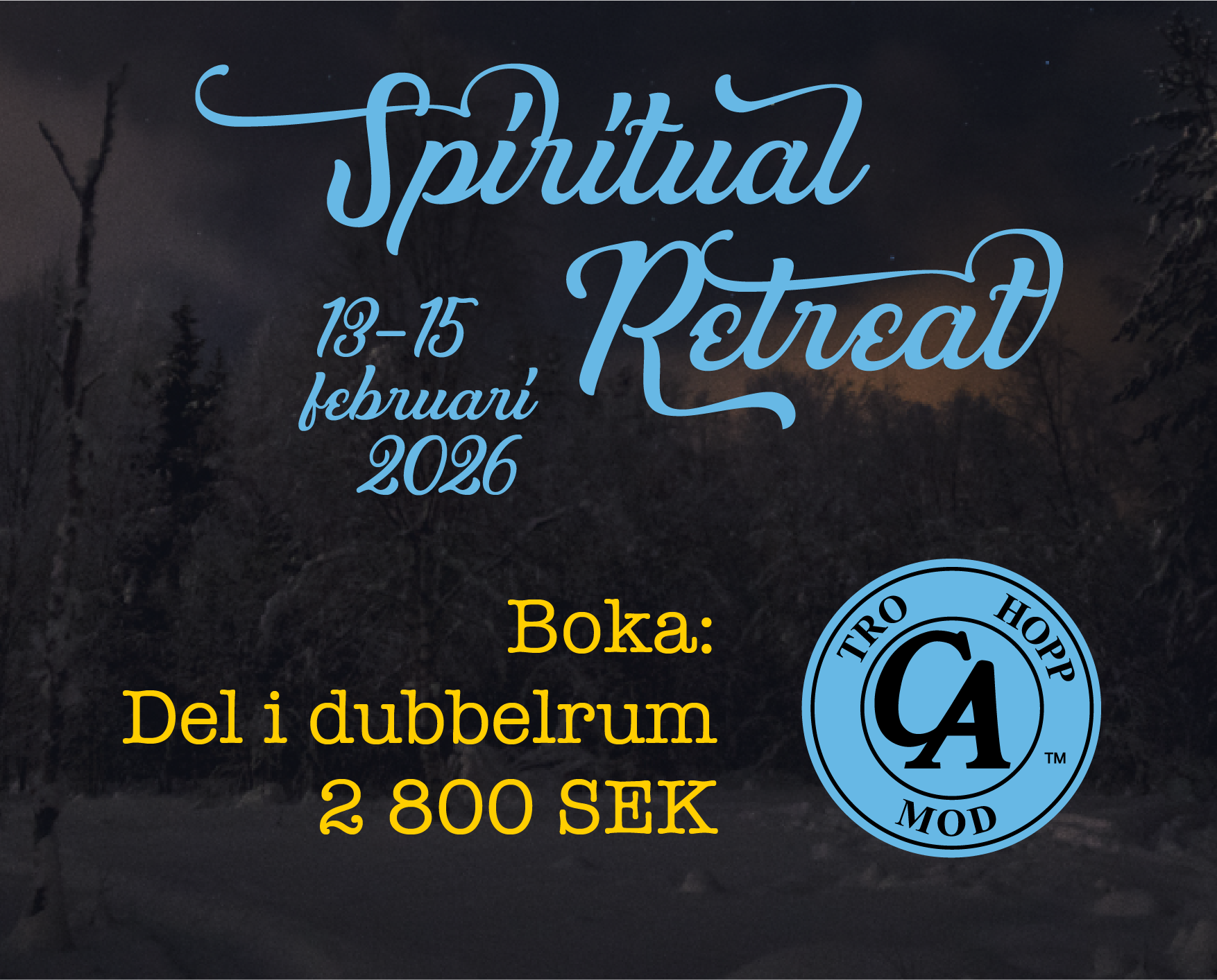 CAs årliga Retreat 2026 – Dubbelrum (pris per person)