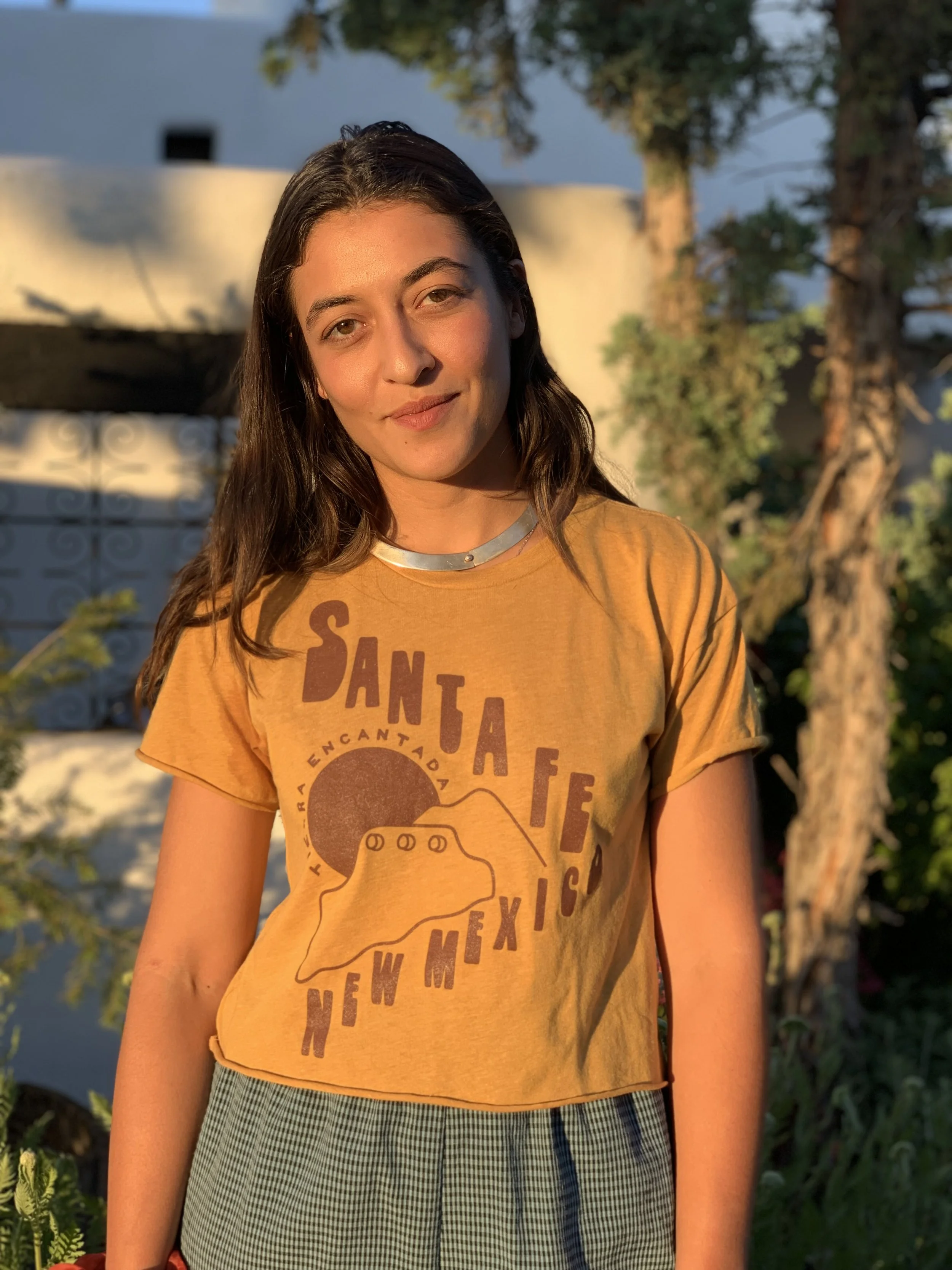 Santa Fe Crop Tee- Gold