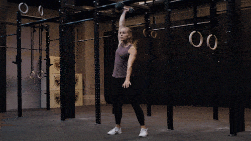 Dumbbell hang clean and jerk