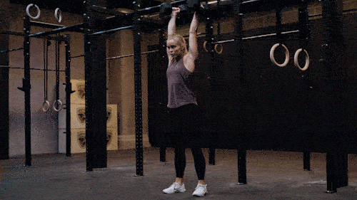 Double arm dumbbell thruster