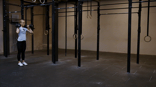 Double dumbbell front rack lunges