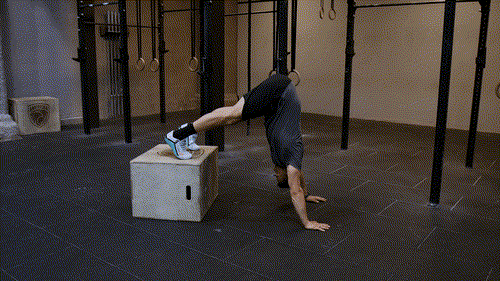 Elevated pike handstand push ups