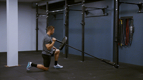 Landmine kneeling press