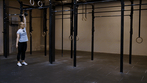 Single arm overhead walking lunges