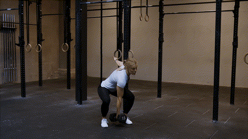 Single arm dumbbell squat clean