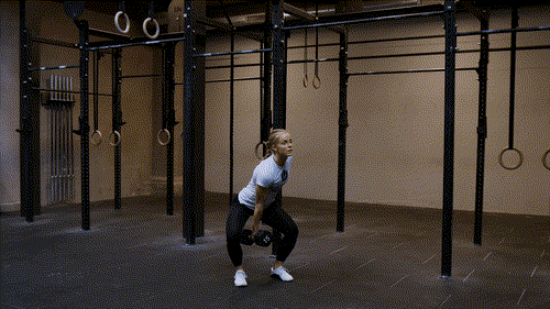 Single arm dumbbell hang squat snatch
