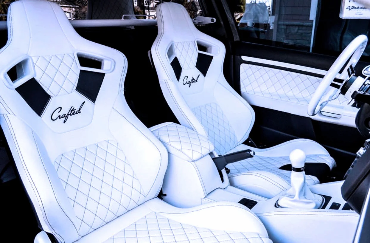 NW Crafted Full custom GTI Interior - White Leather Diamond Stitching