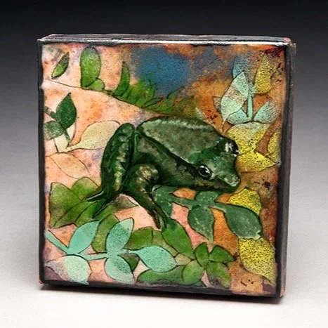 Come see this guy! He's a piece of enameled wall art by me showing at the Lillstreet Gallery. Opening reception for the Metalliferous show is tomorrow, September 4th 5-8pm. This along with many other works by the metalsmithing department will be on v