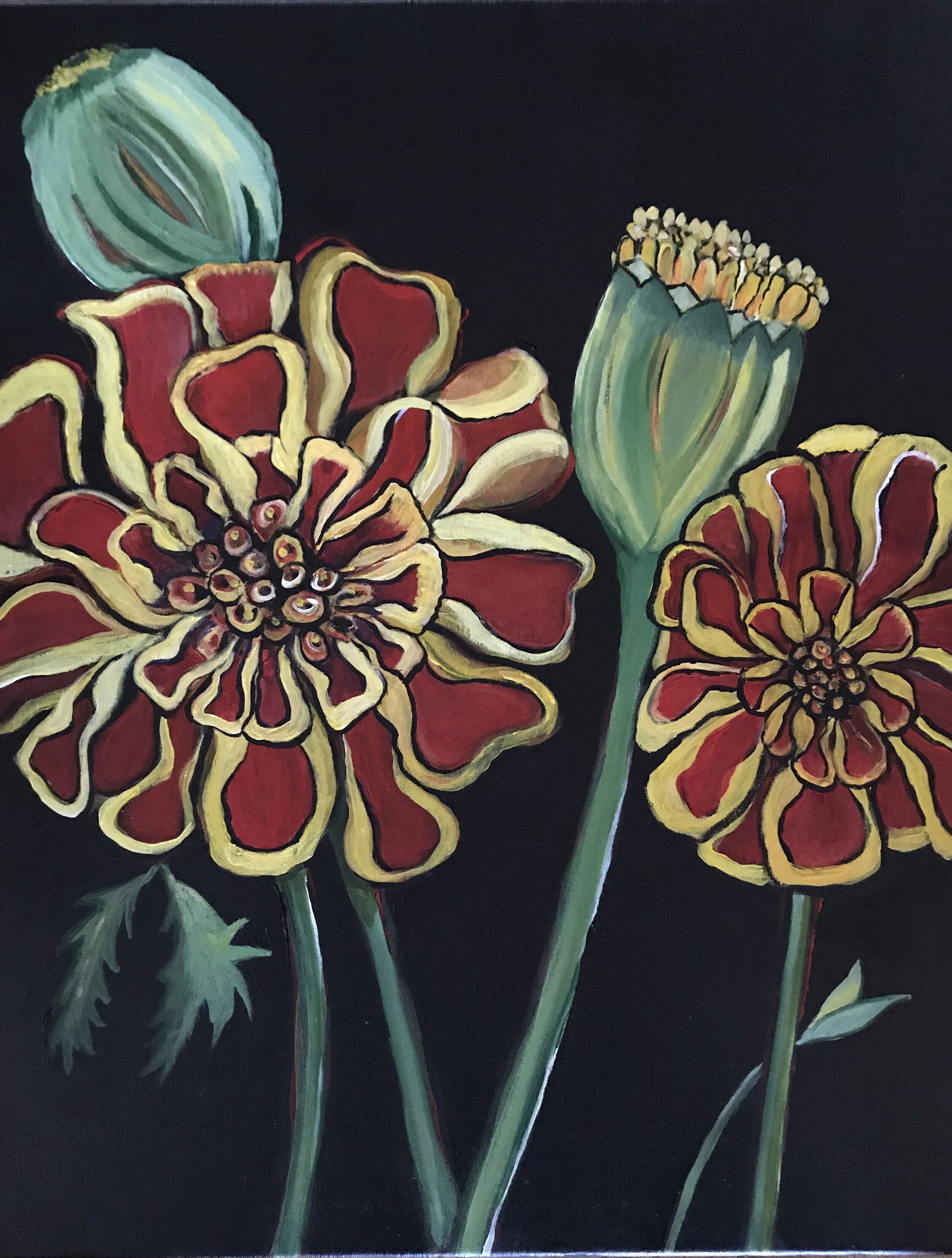 Marigold Flush- 16"x20"; December 2019 (Available $300 plus shipping)