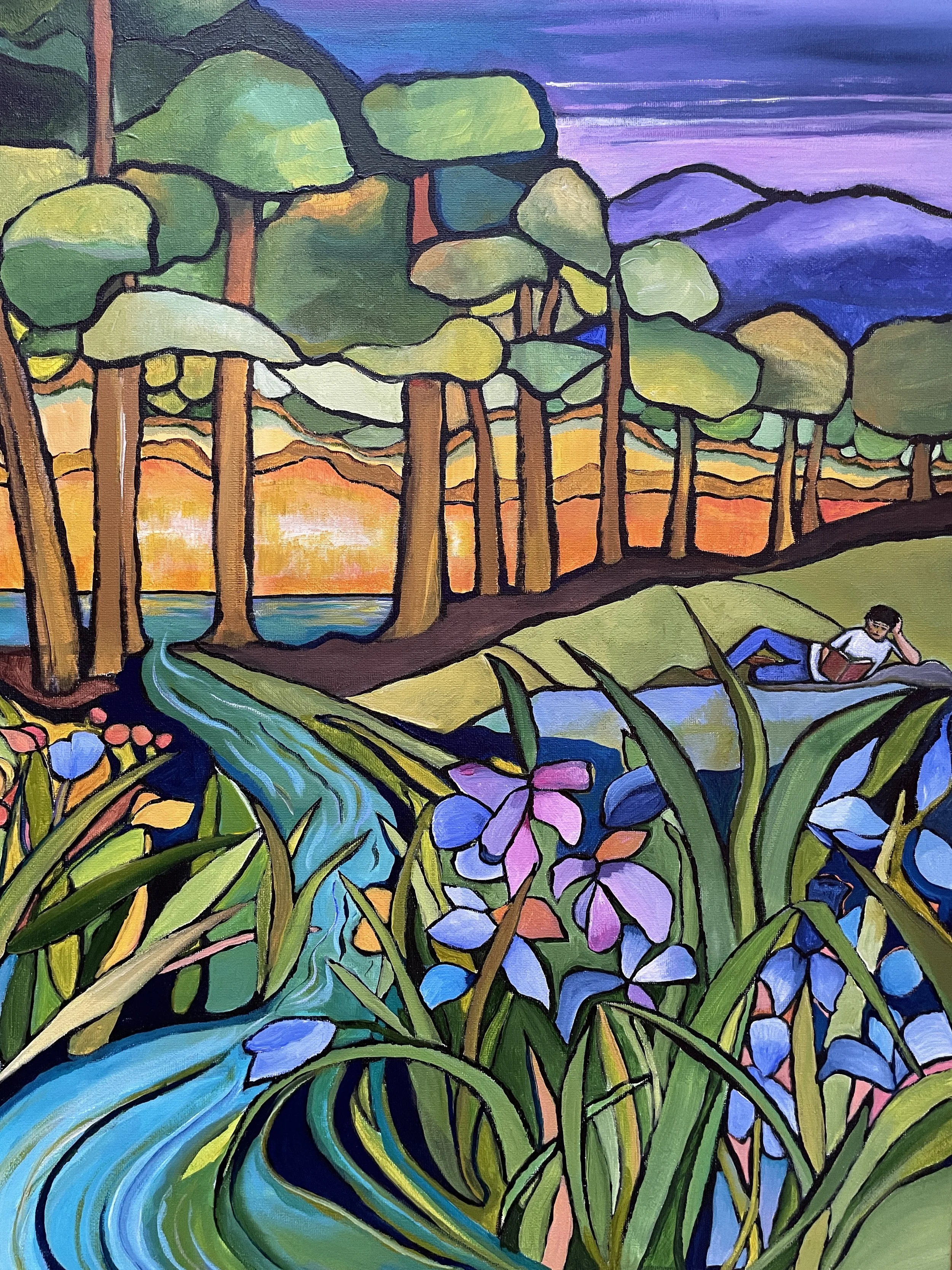 Sold-Reading Takes You to Tiffany- 24"x18"; Dec 2022