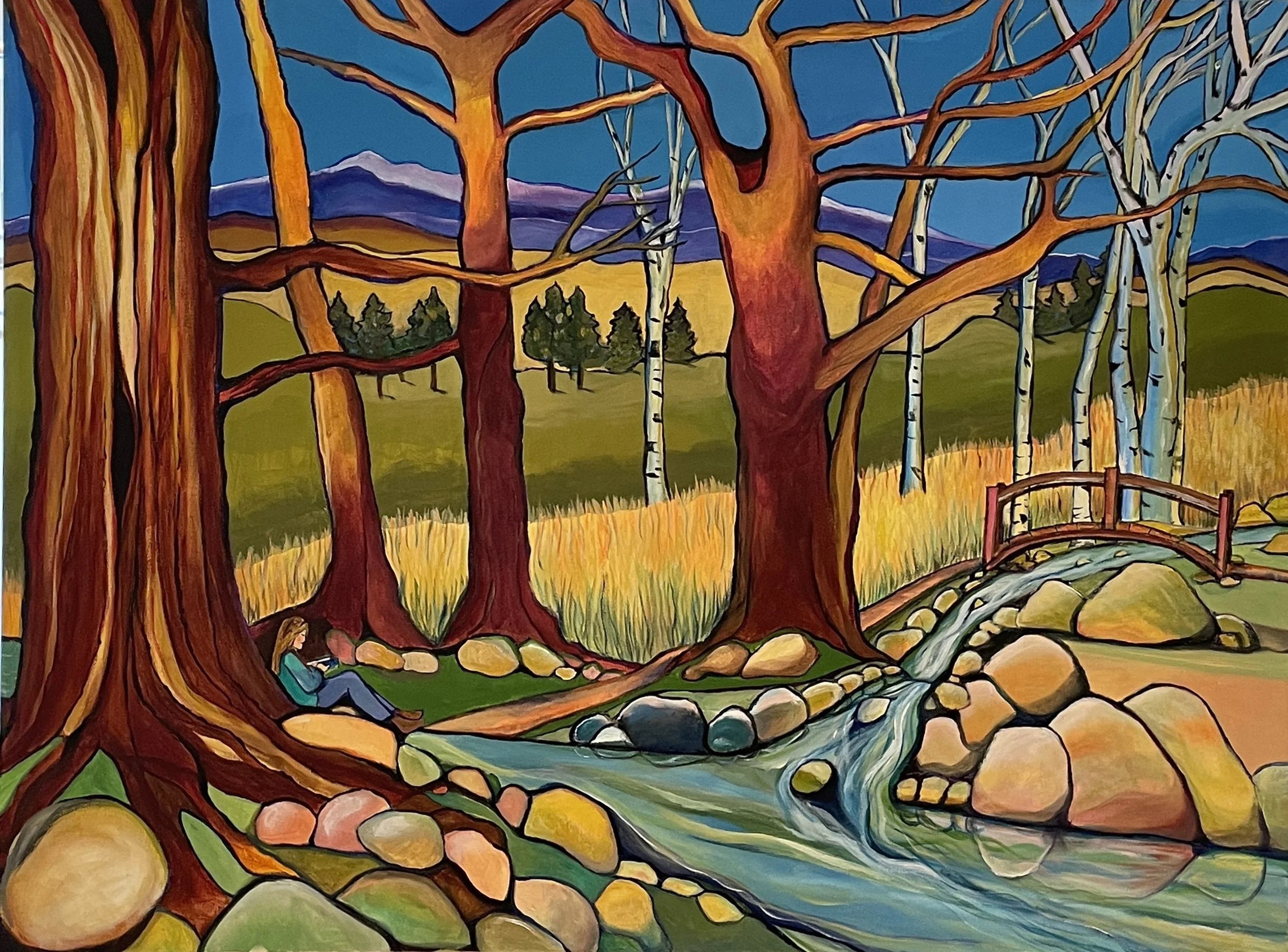 Early Spring Stream (30"x40") April 2023; Available $800 plus shipping